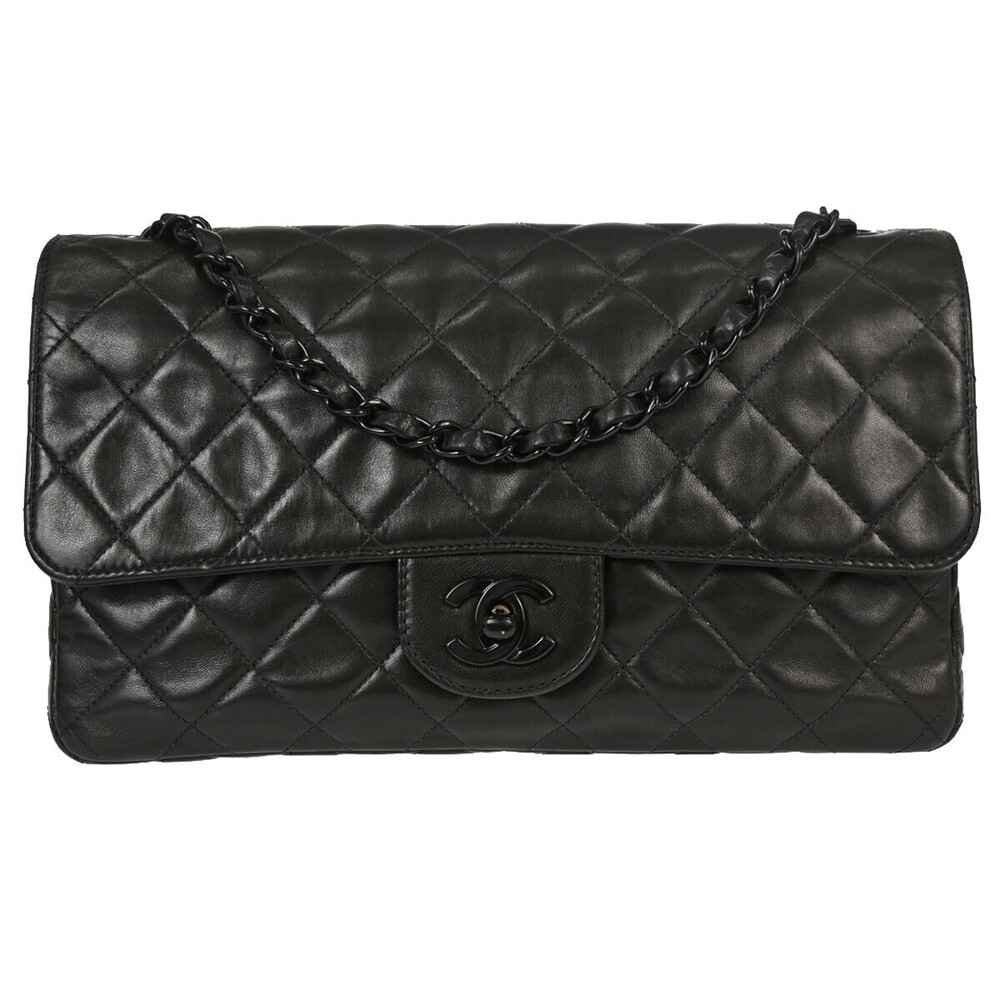 Chanel So Black Classic Single Flap Quilted Lambskin Medium